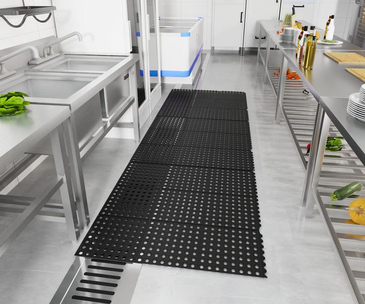 Commercial kitchen anti-slip mat for wet floors